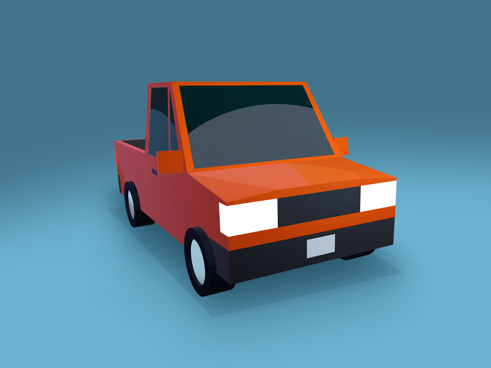 Low Poly Pickup Front